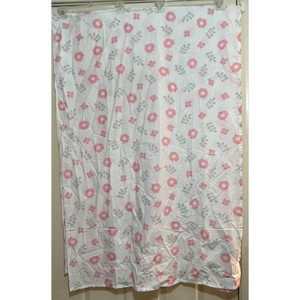 Saturday Park Sheet Set Flat Fitted Twin Cases Cutout Floral Pink Grey‎ White